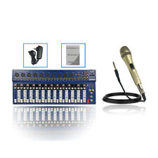 Mixer Audio 14 Canali Console Stage Mixing Filo Dinamico Karaoke Microfono DJ  