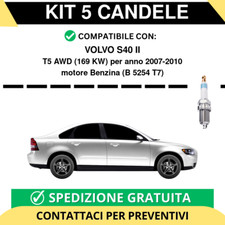 KIT 5 CANDELE per VOLVO S40 II T5 AWD 169 kw anno 2007-2010