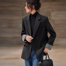 Blazer Cappotto Nero Donna