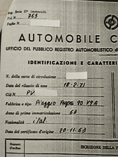 Vespa v9a1t 1963 solo - v9a1t,