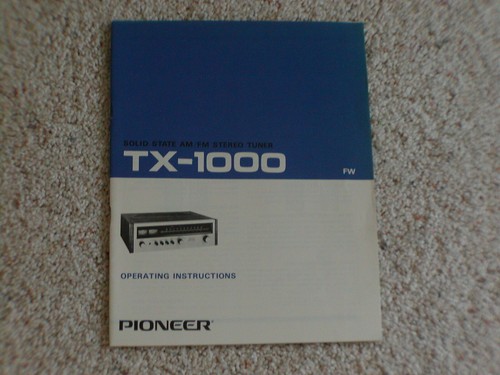 Manuale pioneer 1000 - manuale, tx-1000