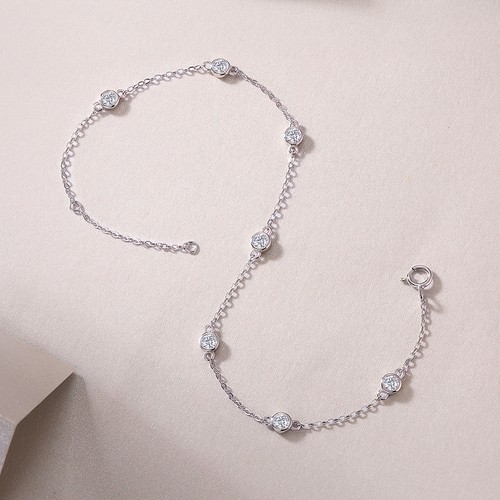 Bracciale moissanite argento - moissanite,