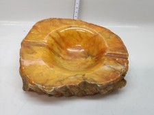 Posacenere vintage in alabastro Arancione attribuibile a Romano Bianchi