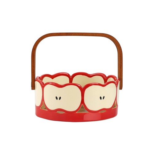 Cestino con manico legno - cestino,