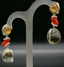 Red coral citrine quartz - red,