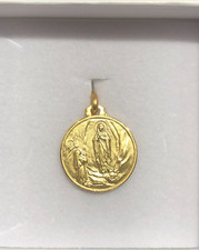 Madonna di Lourdes in argento dorato mm 16-Gioielleria Ottaviani Roma