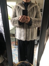 Cappotto pelliccia visone zaffiro blu B vintage 100% vera alta qualità