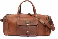 Borsone da uomo in pelle vintage viaggio palestra weekend notte 30" Duffel Ol...