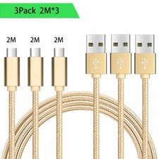 Lot -5 Cable Micro USB Chargeur pour Samsung, Nexus, LG, Huawei, Android 2m 1m