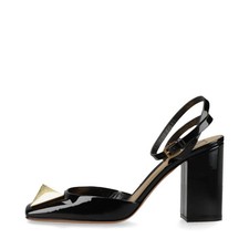 Valentino Garavani décolleté in vernice 37 1/2 donna nero x oro una borchia Ther