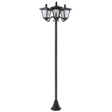 Outsunny Lampione da Giardino a Energia Solare con 3 Luci LED Nero