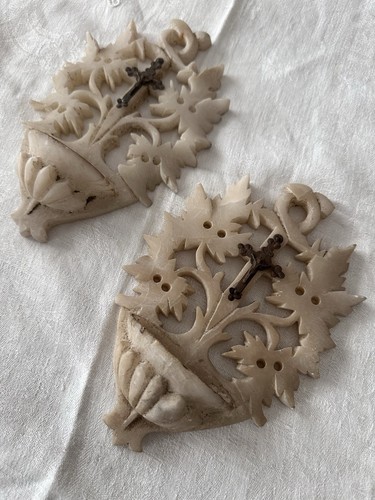 Coppia antiche acquasantiere - coppia,