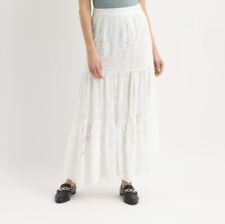 Maxi gonna ricamata bianca