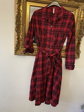 abito ZARA Tg M Rosso E Nero Con Cintura Modello Midi