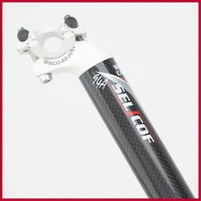 NOS SELCOF REGGISELLA CARBONIO 31,6mm 300mm VINTAGE OLD ROAD RACING BICI NERA