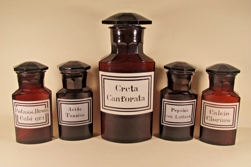 Lotto bottiglie farmacia fine - lotto,