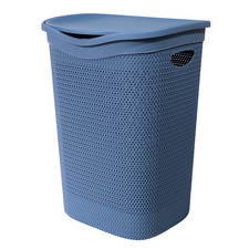 Cesto Portabiancheria da Bagno intreccio Blu Avio belli e forti 55 Litri