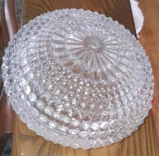 Plafoniera vintage in vetro trasparente lavorato, solo copertura. 