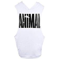 Canotta uomo bodybuilding animal canottiera uomo gym cappuccio cotone K.25194