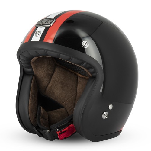 Casco jet cafe racer - jet, nero