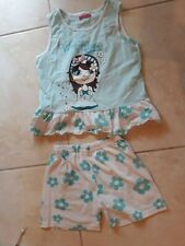 lotto 799b pigiama estivo bimba bambina celeste 6 anni