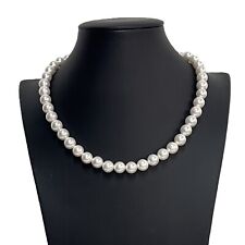 Collana in Perle Naturale da Donna Bianco Perla di Conchiglia 5 6 8 10 12mm