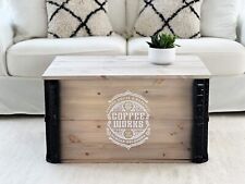 Scatola Shabby Chic Contenitore Carico Vintage Baule Cassetta Trasporto Tavolino