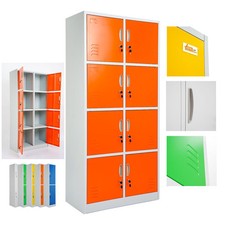 ARMADIETTI SPOGLIATOIO IN METALLO 85X180X42 - 8 ANTE SOVRAPPOSTE COLORE GRIGIO B