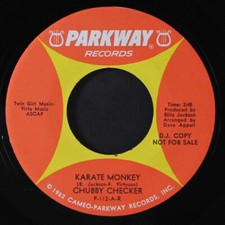 CHUBBY CHECKER: karate monkey / her heart PARKWAY 7" Single 45 RPM