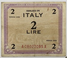 Old Vintage Italy 2 Lire Banknote | Collectable Grade