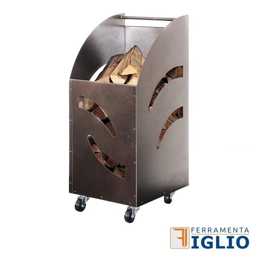 Carrello portalegna cesto con - carrello,