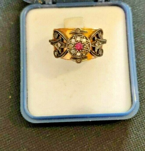 Anello fascia con - con, rubino