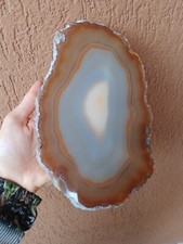 Minerali  ** GRANDE SEZIONE DI AGATA NATURALE CON GEODE DI QUARZO