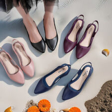 Sandali donna slingbacks tacco basso slip on a punta scarpe décolleté scavate