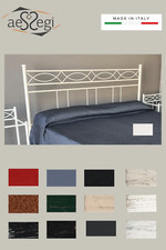 Testata letto matrimoniale in ferro battuto Rosa Anna con giroletto