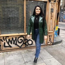 Trench cappotto verde lucido