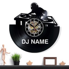 DJ Name Vinyl Wall Clock - Retro Decor - Unique Home Accent - Perfect Gift