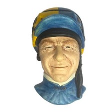 Bosson JOCKEY Head Bust 1990 Inghilterra Gesso RARO 1° Edizione SPLIT CAP