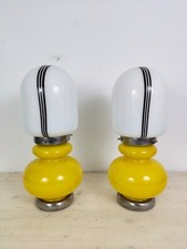 Lampade Da Tavolo Space Age Mazzega Vetro Di Murano Modernariato Anni 70 Coppia 