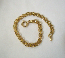 bracciale vintage particolare maglia piatta color oro 4mm 18,5 cm