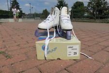 PATTINI GHIACCIO CON PARALAMA BIANCHI GRAF DAVOS GOLD N° 29 BAMBINA 