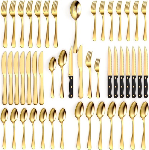 Set posate oro pezzi cucina - pezzi,