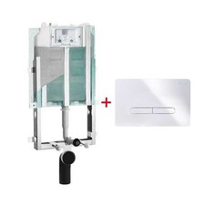 Pucci ECO Cassetta Scarico Incasso WC Sospeso e Placca Eco Tratto Bianco