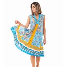 Abito David Micol Scollo V Fantasia Fiori Donna