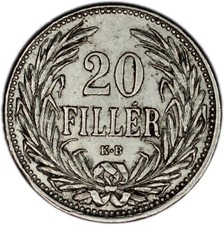 Moneta UNGHERIA 20 Filler 1908