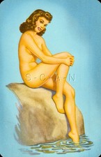 Carta da gioco vintage nudo -