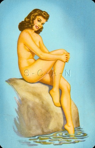 Carta gioco vintage - da, nuda