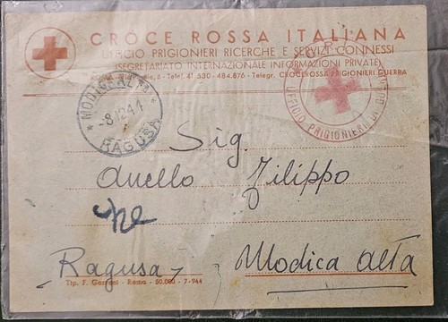Lettera viaggiata croce - viaggiata, rossa
