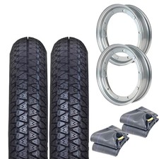 DUE RUOTE COMPLETA GOMMA CERCHIO + CAMERA D'ARIA 3.00-10 VESPA 50 SPECIAL