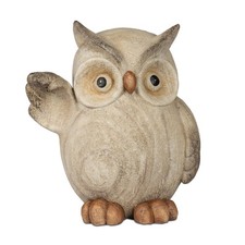 Statua Decorativa Gufo Legno IN Simil Legno H.26cm Braun Arte Pietra FORMANO H25